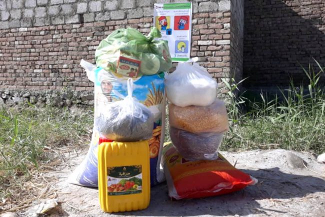 アフガニスタン新型コロナ緊急救援事業　配布した衛生用品と食糧